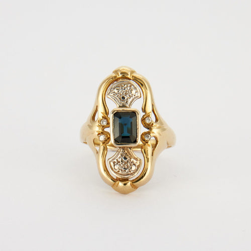 Bague Bague or jaune saphir 58 Facettes 2474