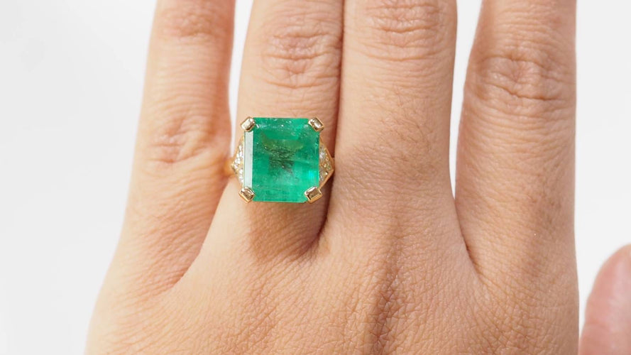 Bague 55 Bague émeraude Colombie diamants 58 Facettes 32047