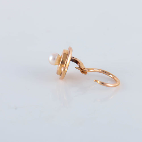 Boucles d'oreilles Paire de dormeuses XIXème, perles 58 Facettes