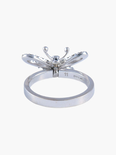 Bague Bague Or Blanc, Forme Papillon Pavage en diamants 58 Facettes