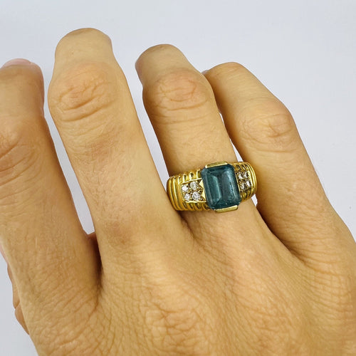 Bague 55 Bague Or Topaze Diamants 58 Facettes 20400000730