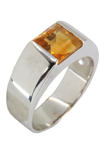 Bague BAGUE MODERNE CITRINE MANDARINE 58 Facettes 045121