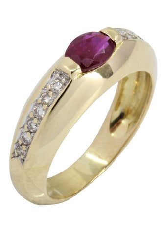 Bague BAGUE MODERNE RUBIS ET DIAMANTS 58 Facettes 047751