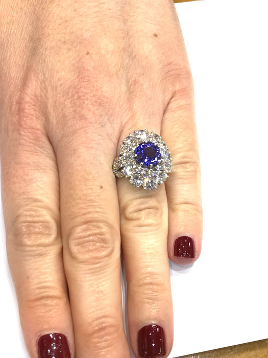 Bague Bague Or blanc Diamants Tanzanite 58 Facettes