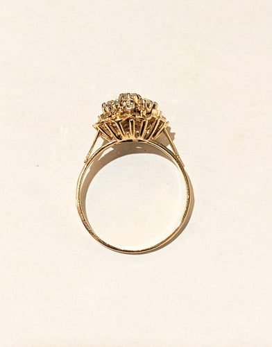 Bague Bague fleur en or et pierres blanches 58 Facettes