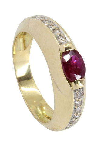 Bague BAGUE MODERNE RUBIS ET DIAMANTS 58 Facettes 047751