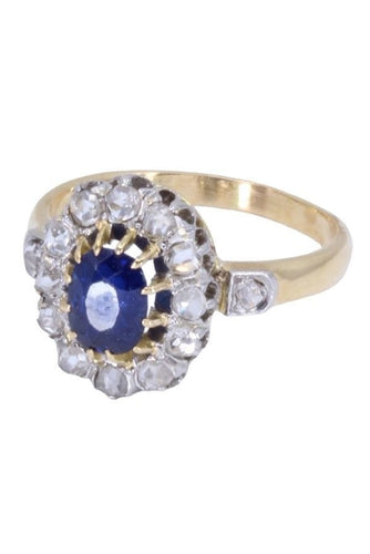 Bague BAGUE POMPADOUR SAPHIR ET DIAMANTS 58 Facettes 076831