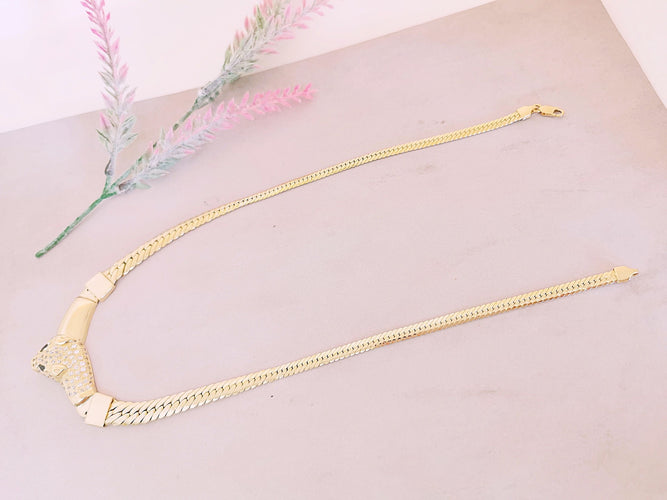 Collier Collier tête de félin Or Jaune 58 Facettes AA 1472