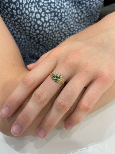 Bague 53 BAGUE MODERNE ÉMERAUDES 58 Facettes 052241