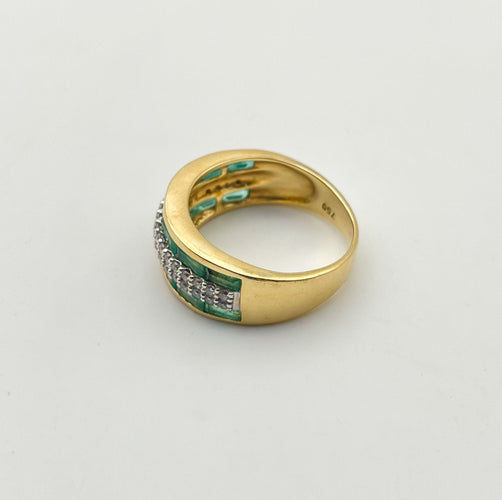 Bague Bague Bandeau Emeraude & diamants 58 Facettes