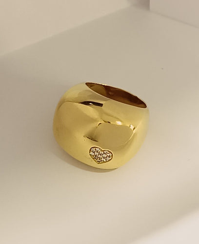 Bague Bague Jonc Bombée avec coeur Diamants 58 Facettes 20400000354/JJ