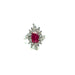 Bague 57 Bague platine diamants rubis 58 Facettes 32539