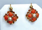 Boucles d'oreilles Parure Napoléon III - pendentif et boucles d’oreilles or, jaune, corail et perles fines 58 Facettes AB185