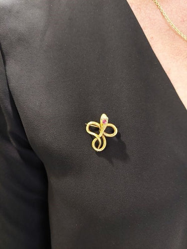 Broche BROCHE SERPENT RUBIS ET SAPHIRS 58 Facettes 064811