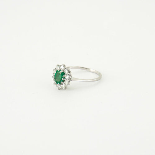 Bague 55 Bague Marguerite Emeraude Diamants 58 Facettes EL2-76