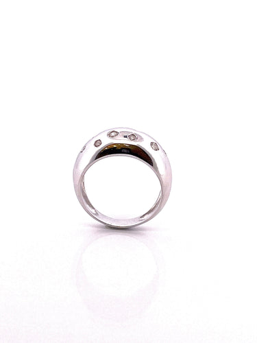 Bague 57 Bague jonc or blanc 10 diamants 58 Facettes