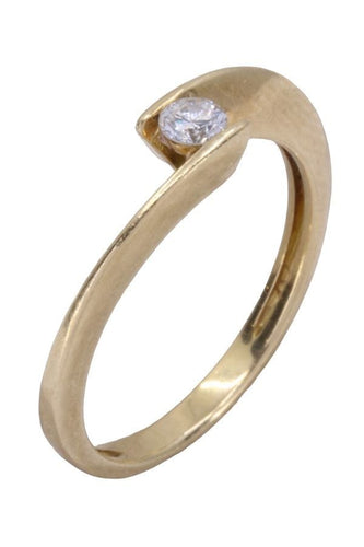 Bague 57 Solitaire diamant or jaune 58 Facettes 081361