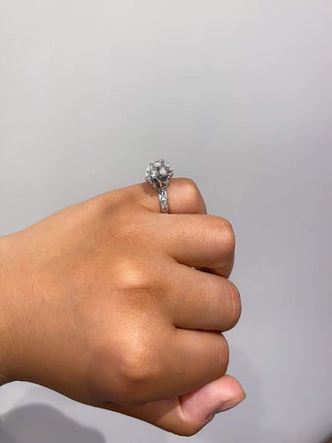 Bague Bague Or Blanc diamants 58 Facettes