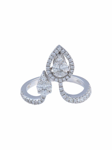 Bague Bague Or Blanc, Pavage en diamants 58 Facettes