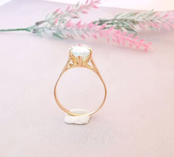 Bague Bague Aigue-marine Or Jaune 58 Facettes AA 1481