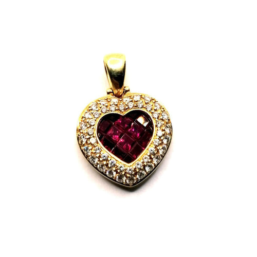 Pendentif PENDENTIF COEUR RUBIS DIAMANTS 58 Facettes 3334