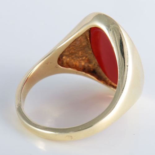 Bague 56 Bague Chevalière Cornaline gravée 58 Facettes 432.2