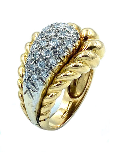 Bague Bague 1950 or jaune et diamants 58 Facettes