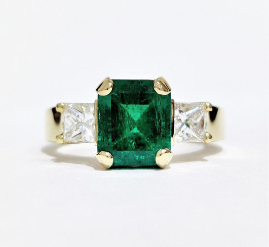 Bague 54 Bague Or jaune Emeraude Diamants 58 Facettes 1-981/1