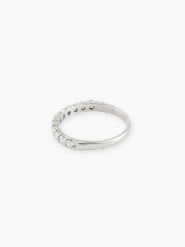 Bague 52 ALLIANCE DEMI TOUR EN OR BLANC ET DIAMANTS 58 Facettes 160019