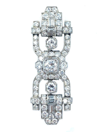 Broche Broche d'époque Art-Déco en platine et diamants 58 Facettes