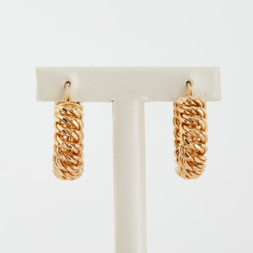 Boucles d'oreilles Créoles maille américaine Or jaune 58 Facettes REF 9083/18