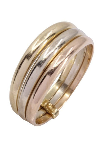 Bague 53 Bague 3 Ors 3 anneaux 58 Facettes 076671