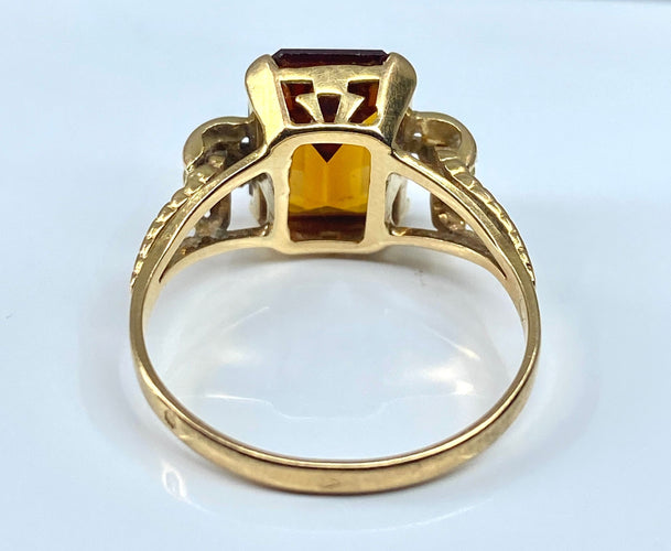 Bague 51 Bague Or pierre orange 58 Facettes AB206