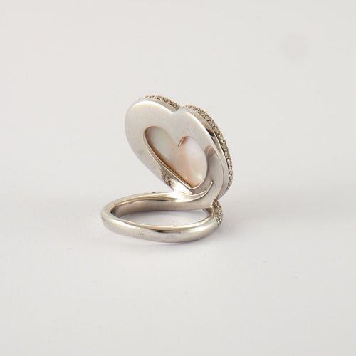 Bague 53 Bague Coeur Diamants Nacre 58 Facettes