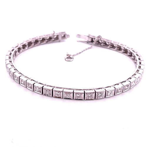 Bracelet Bracelet tennis  diamants et or blanc 58 Facettes