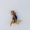 Broche Champagnat - Broche coq, corail et lapis lazuli 58 Facettes