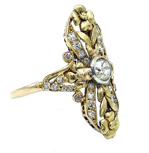 Bague Bague Art Nouveau or et diamants 58 Facettes