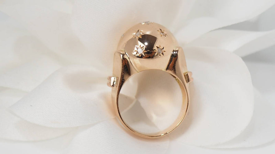 Bague Bague boule en or jaune et diamants 58 Facettes 31355