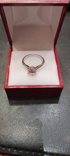 Bague 51.5 Solitaire en Or gris & Diamant 58 Facettes