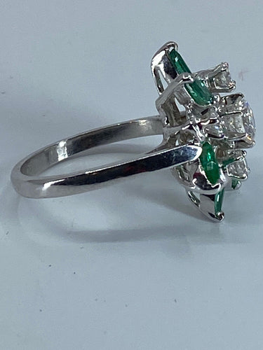 Bague Bague de fiançailles diamants, émeraudes 58 Facettes