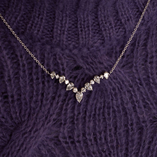 Collier Collier Or blanc Diamants 58 Facettes