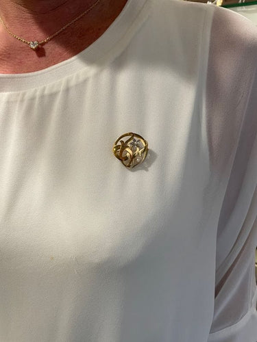 Broche BROCHE ANCIENNE FLEUR ET PERLES 58 Facettes 060671