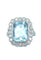 Bague Bague Belle Époque platine, aigue-marine et diamants 58 Facettes