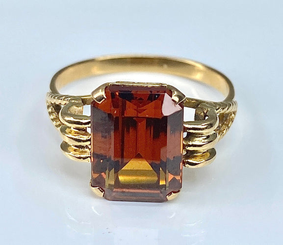 Bague 51 Bague Or pierre orange 58 Facettes AB206