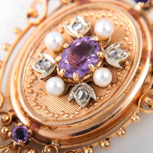 Broche Broche/pendentif améthyste et diamants 58 Facettes