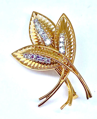 Broche Broche Or jaune Diamants 58 Facettes AB268