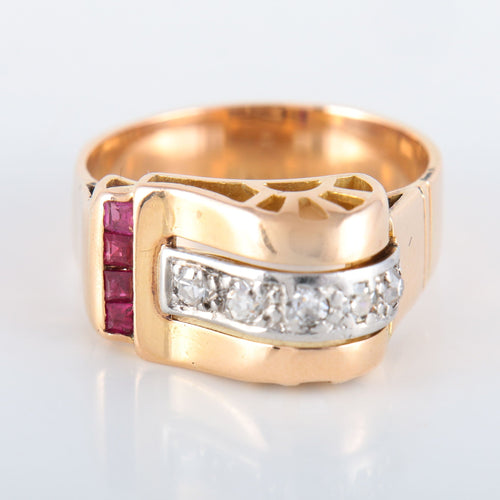 Bague 55 Bague Tank asymétrique 58 Facettes 8391