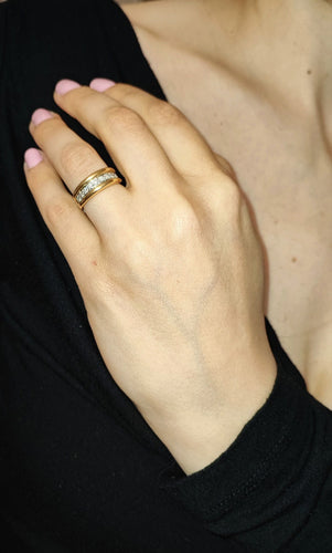 Bague 50 Bague anneau or jaune diamants 58 Facettes RAIL.234/6