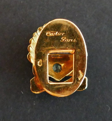 Broche Cartier - Boutonnière en Or jaune, émeraude 58 Facettes