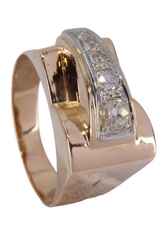 Bague Bague Tank Or jaune Diamant 58 Facettes 077591